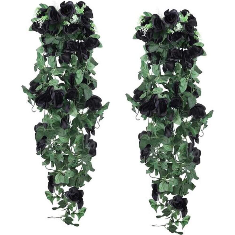 Hanging Flowers Artificial Hanging Plants 2PCS 3.3Ft Artificial RoseVine Hanging